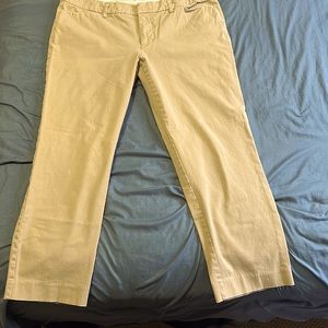 Ankle cropped khaki pants